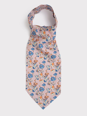 Pink Floral Silk Cravat