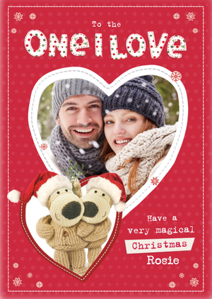 Boofle One I Love Photo Upload Christmas Postcard