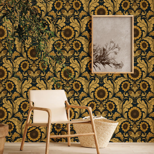 Galerie Sunnyside Up Floral Yellow/Blue Wallpaper - LB25147