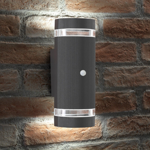 Auraglow PIR Motion Sensor Double Up & Down Wall Light - FLORENCE - Anthracite - Cool White