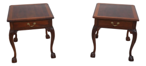 Pair of Stickley Chippendale Ball & Claw Lamp Tables