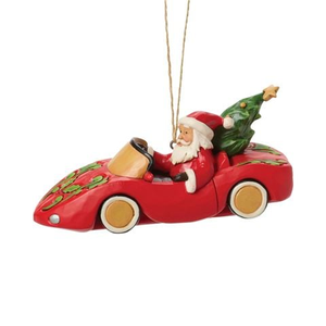 Heartwood Creek - Santa In Sports Car Ornament 12cm