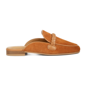 Lavinia Suede Leather Braided Detail Mules In Tan By Rag & Co (6 UK)