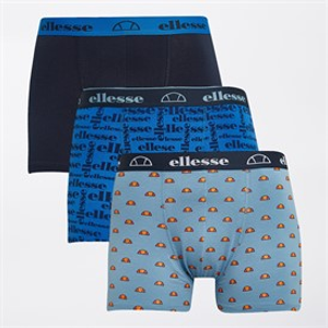Ellesse Mens Three Pack Boxer Trunks Blue/Navy