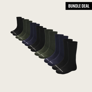 Merino Wool Plain Long Crew Sock (3 Pack)