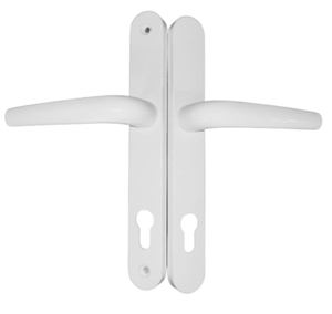 UAP 92mm PZ Door Handle 243mm Backplate 210mm Screw Holes White
