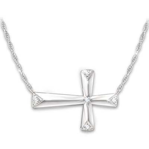 Genuine Diamond Blessed With Faith Cross Necklace