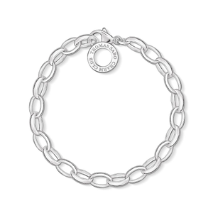 Classic Silver Heavy Chain Charm Carrier Bracelet