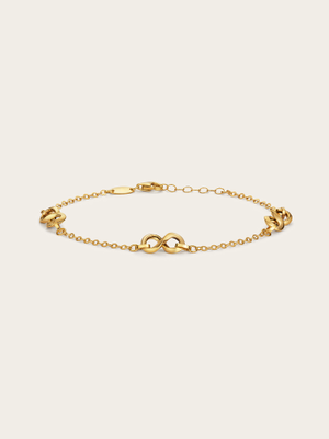 Triple Infinity 9K Yellow Gold Bracelet
