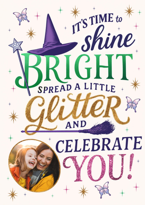 Wizard Of Oz Time To Shine Bright Photo Upload Birthday Card