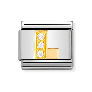 Classic Gold & CZ Letter L Charm