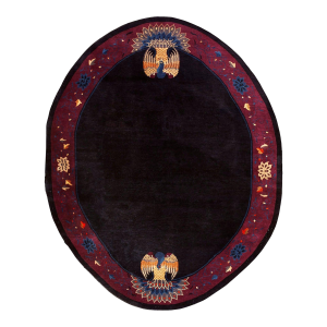 1920s Oval Chinese Art Deco Carpet ( 7' 10" x 9' 10" - 238 x 299 cm )