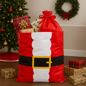 Santa Claus Giant Plastic Christmas Present Sack 76cm