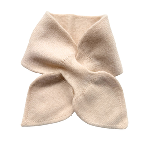 Cashmere Scarf For Her Beige Color Bow Tie For Woman