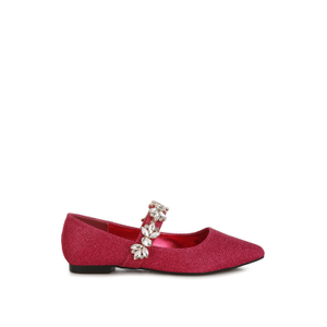 Flavia Diamante Brooch Glitter Ballerinas In Fuchsia By Rag & Co (8 UK)