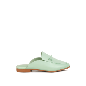 Kristy Horsebit Embellished Mules In Mint Green By Rag & Co (7 UK)