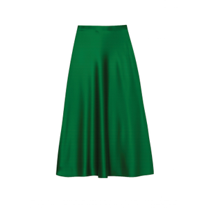 Yumi Green Satin Midi Skirt (L)