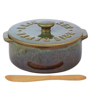Assemble - Loire Ceramic Brie Baker Olive 7.5x16cm