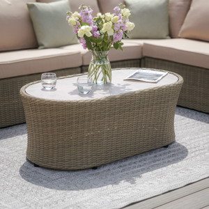 Maze - Winchester Oval Rattan Coffee Table - Ceramic Glass (Table Only)