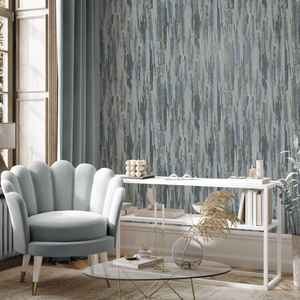 Vymura Gianni Textured Plain Blue/Grey Metallic Wallpaper - M95700