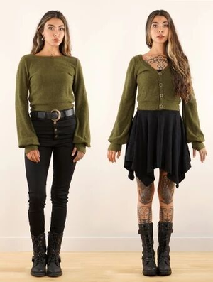 'Gilet boutonné réversible "Löaan", Vert kaki'