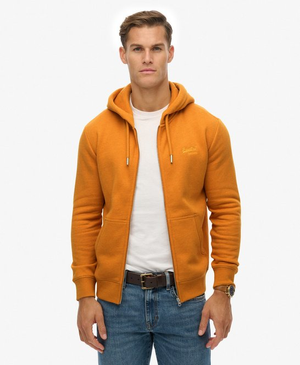 Felpa con Zip e Logo Vintage Ricamato