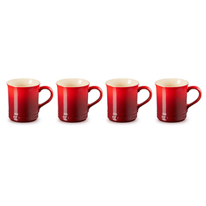 Le Creuset Cerise Stoneware Set of 4 400ml Seattle Mugs