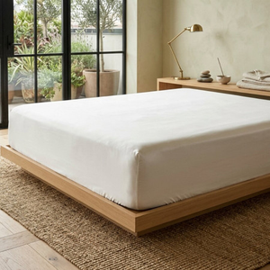 Premium Tencel 12inch Deep Fitted Sheet - White
