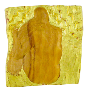 1986 Robert Huber Bas-Relief Abstract Wood Carving