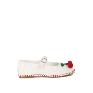 Brunch Date Cherry Accent Mary Jane Flats In White By Rag & Co (7 UK)