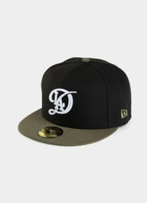 New Era MLB 59Fifty LA Dodgers Black Olive Cooperstown 2 Tone Fitted Cap