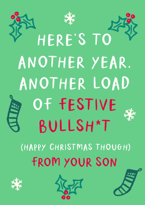 Here's To Another Year From Your Son Christmas Card