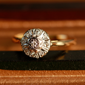 Pre-Owned Vintage 1966 18ct Yellow Gold Diamond Cluster Ring