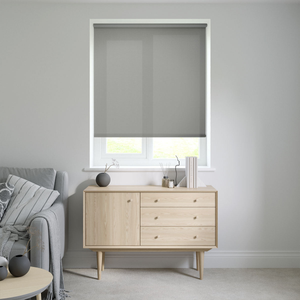 No Drill Gemini Light Grey Roller Blinds: 1168mm x 1016mm Recess