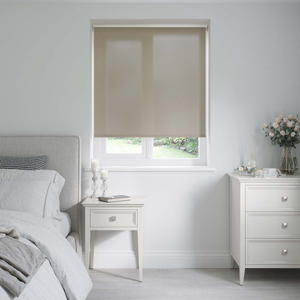 No Drill Gemini Putty Brown Roller Blinds: 1181mm x 1041mm Recess