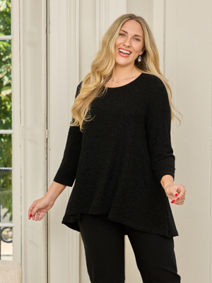 Penelope Metallic Top - Black