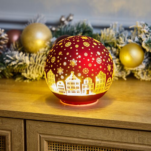 CASHEL LIVING LED CHRISTMAS RED Large Glass Ball