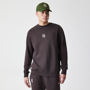 New York Yankees MLB Midi League Essential Dark Brown Oversized Crew Neck Sweater