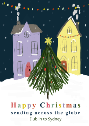 Happy Christmas Sending Across The Globe Christmas Card