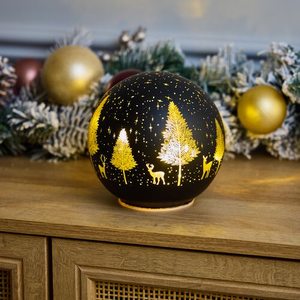 CASHEL LIVING LED CHRISTMAS BLACK Large Glass Ball