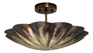 Handcrafted Brass Flush Mount Ceiling Light Black Brass Finish Artisan Lighting Fixture