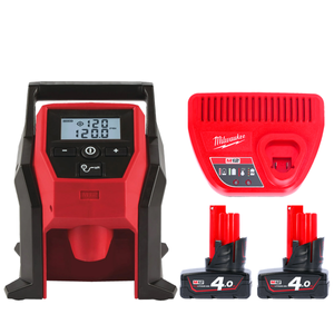 Milwaukee M12BI M12 Li-ion Cordless Sub Compact Inflator With 2 x 4.0Ah Batteries & Charger