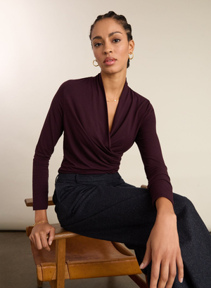 Gylda Wrap Top - UK 10 | EU 36 | US 06 / Plum
