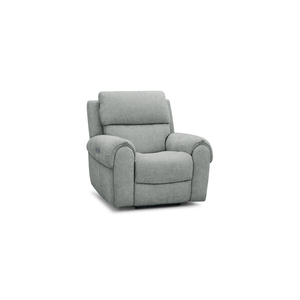 Ezra Electric Recliner Armchair with Power Headrest & Lumbar Support in Hopsack Platinum Fabric