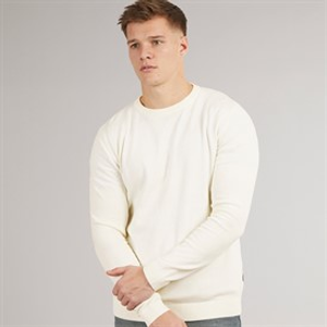 JJ REBEL Mens Callum Crew Neck Jumper Cloud Dancer