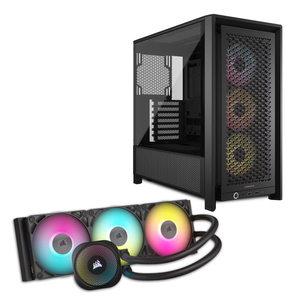 Corsair Build Bundle – FRAME 4000D RS ARGB Midi-Tower Case & Nautilus 360 RS ARGB 360mm Liquid CPU Cooler – Black