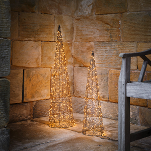 Set of 2 Warm White Micro LED Wire Cone Lights