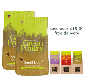 Bundle 2 x 1.5kg Small Dog Chicken + 3 x 125g treats for all Small Dog Breeds. Free Postage.