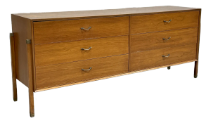 Mid Century Modern Walnut Long Dresser / Credenza Manner of Dunbar, C. 1960's