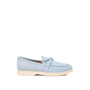 Nautica Genuine Suede Knot Detailed Loafers In Baby Blue By Rag & Co (5 UK)